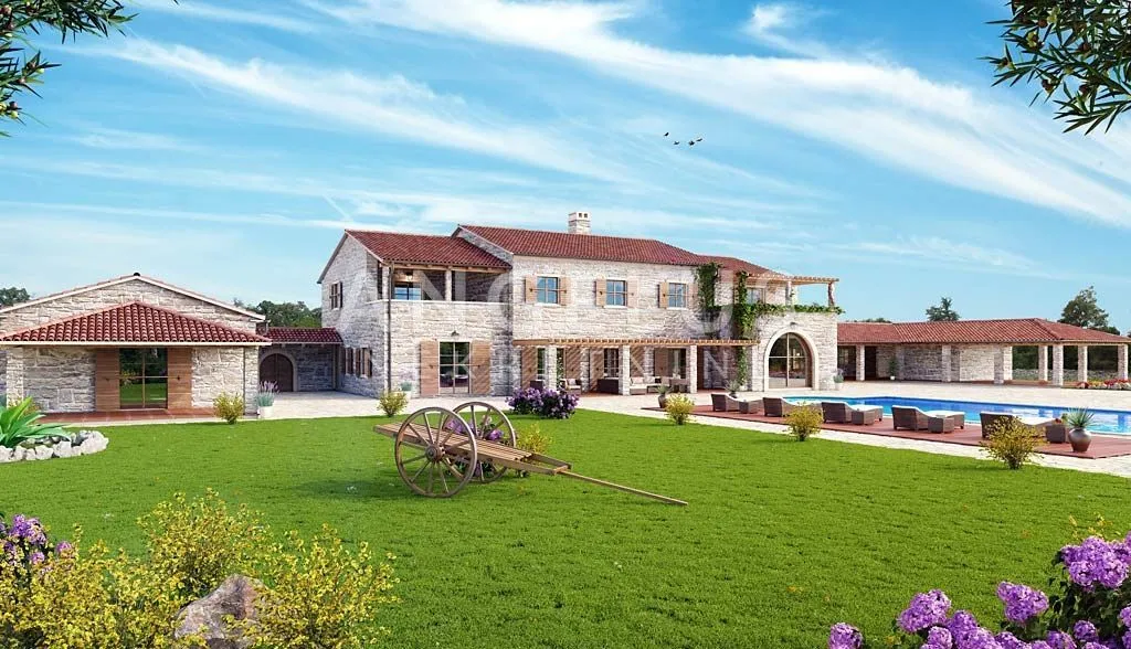 Istra, Juršići - zemljište i projekt Stanzia Vela, Villa 1 - Juršići, Svetvinčenat