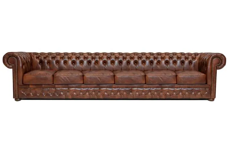 chesterfield garnitura first class leather | 6-sjedišta | cloudy brown - slika 1