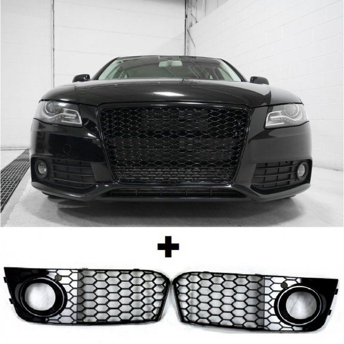 Maska+blende Za Audi A4 B8 07-12 G.- Rs4 Look- Crna-Sjaj-Super Izgled - Županja