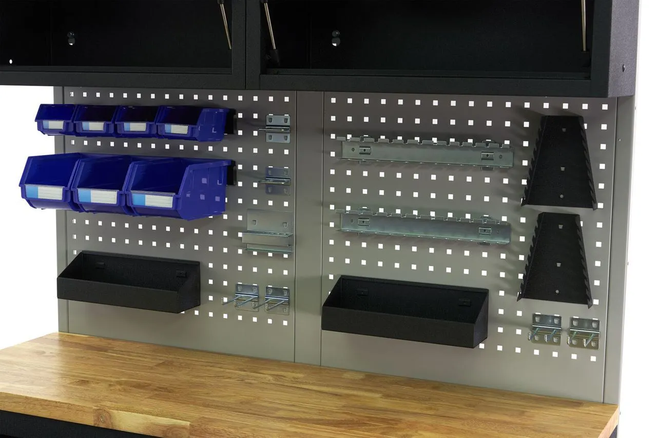 kolica za alat s zidnim panelom i ormarom 136cm - slika 13
