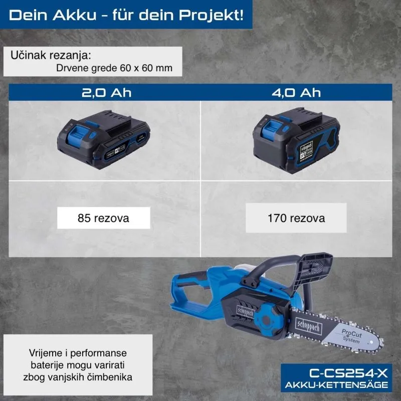 akumulatorska motorna pila c-cs254-x - slika 2