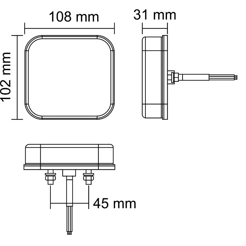led stražnje svjetlo 3-komore + dinamični indikator, 10-30v + 0,4 m ka - slika 2