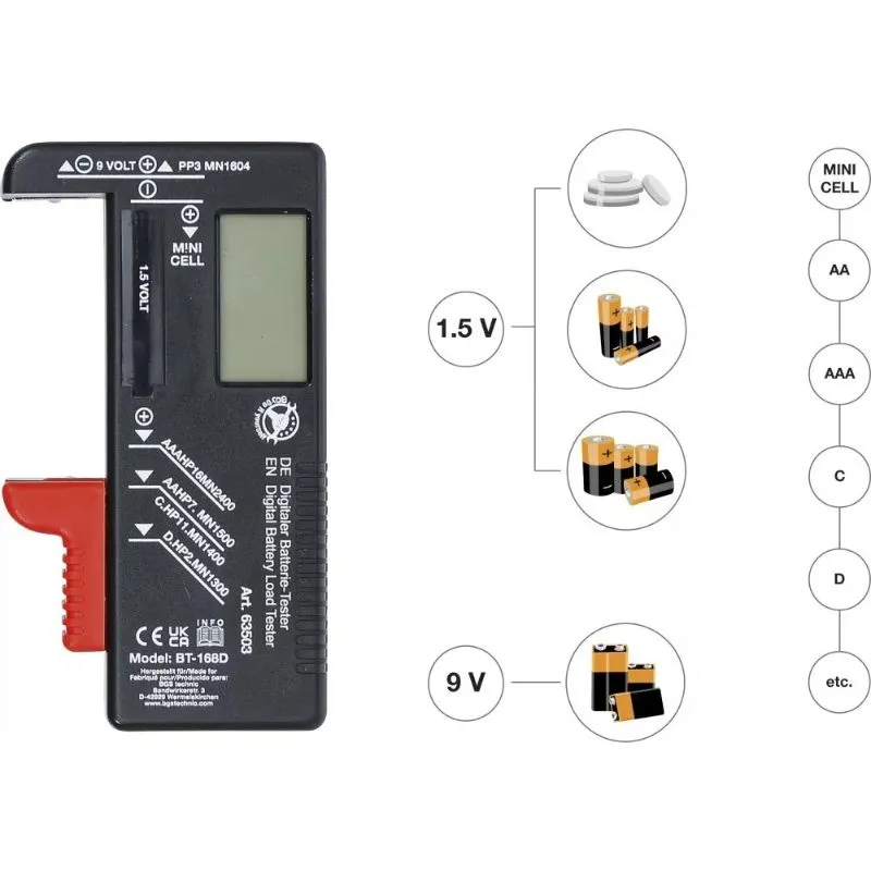 digitalni tester opterećenja baterija | 1,5 v / 9 v - slika 2