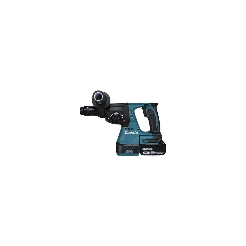 makita aku udarna bušilica/čekić, li-ion 18v lxt, 2x5ah baterije - slika 2