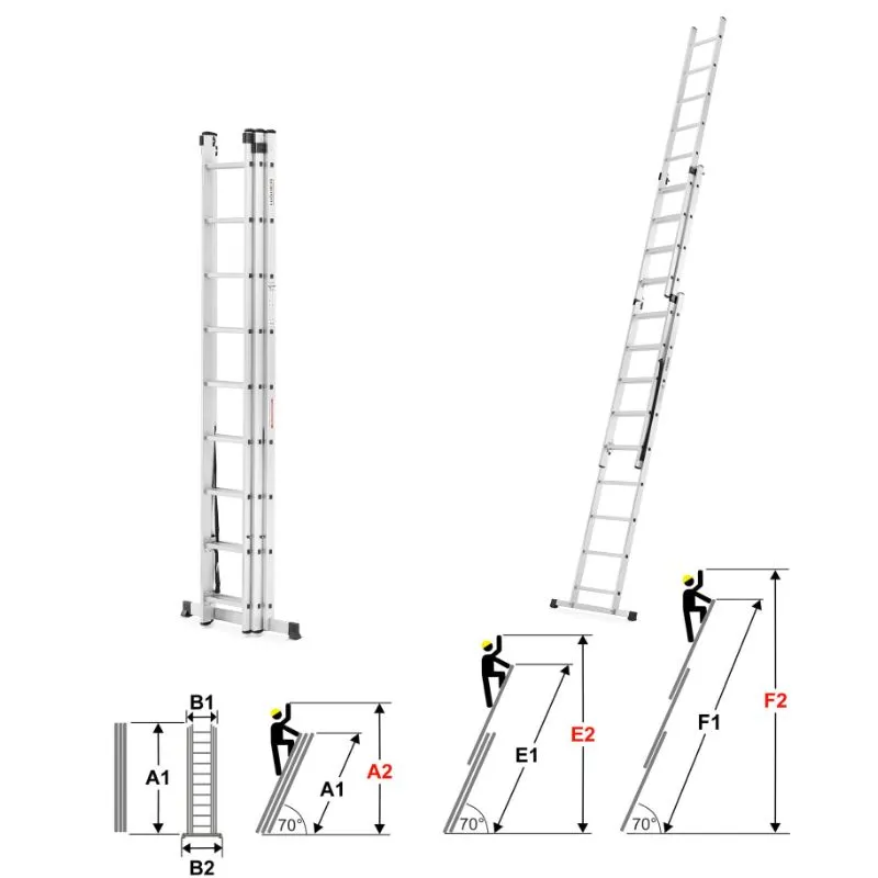aluminijske multifunkcionalne ljestve 3x9 - slika 2