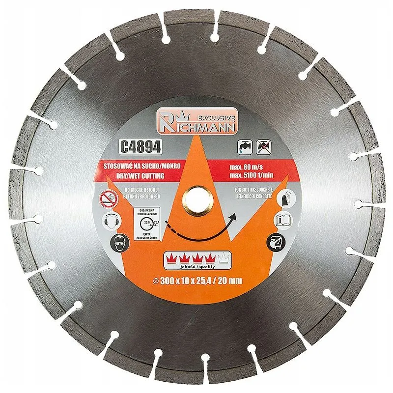Rezna ploča dijamantna za beton, 300 x 25,4/20 mm exlusive - Prelog