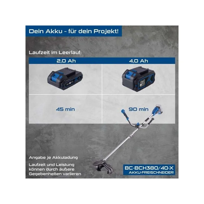 aku trimer bc-bch380/40, 2x20v, s remenom za rame - slika 6