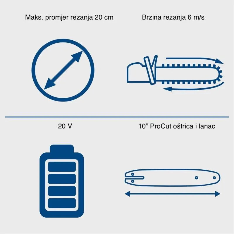akumulatorska motorna pila c-cs254-x - slika 3