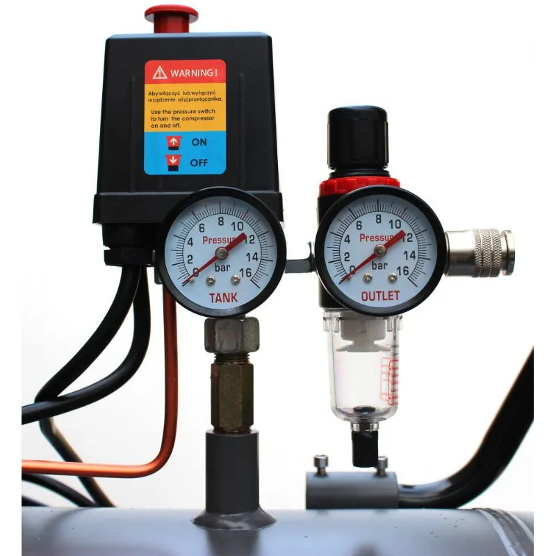 tihi bezuljni klipni kompresor 200 l, 10 bara, 510 l/min, 230v - slika 2