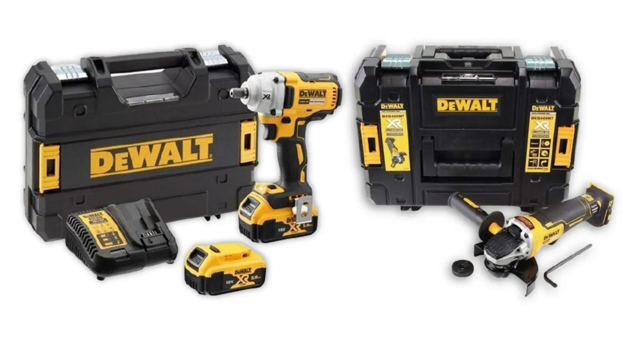 Dewalt aku udarni odvijač, 18V, 1/2", 447 Nm, 2 x 5.0 Ah + aku kutna b - Prelog