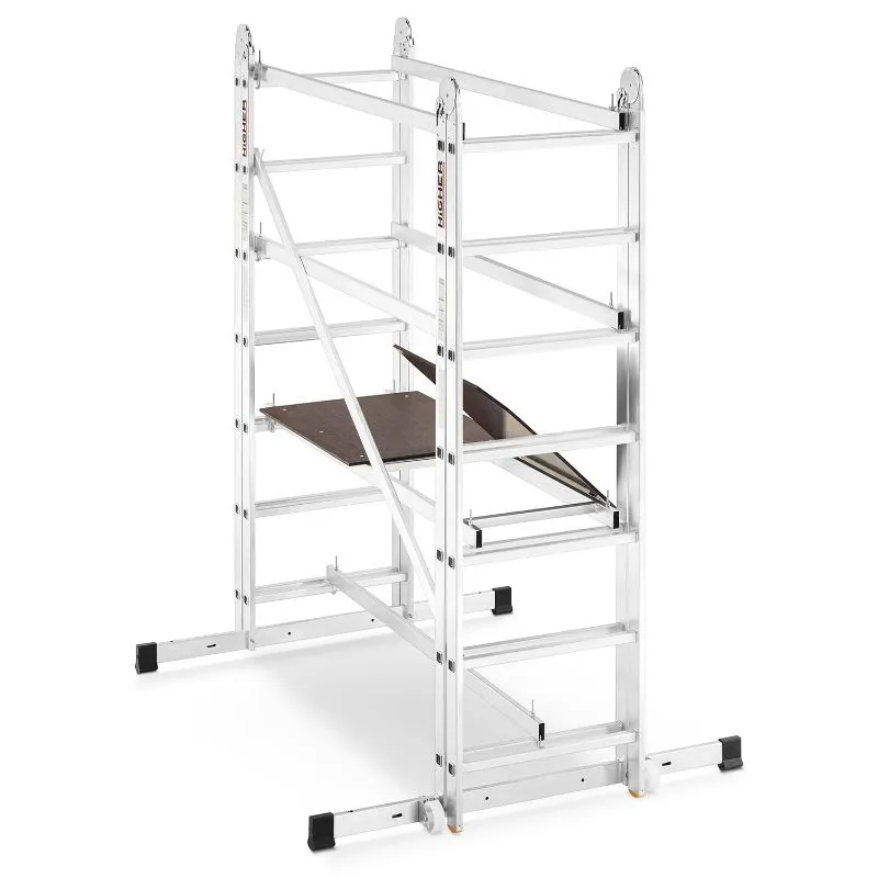 mobilna aluminiska zglobna skela, 4m, 150 kg - slika 5