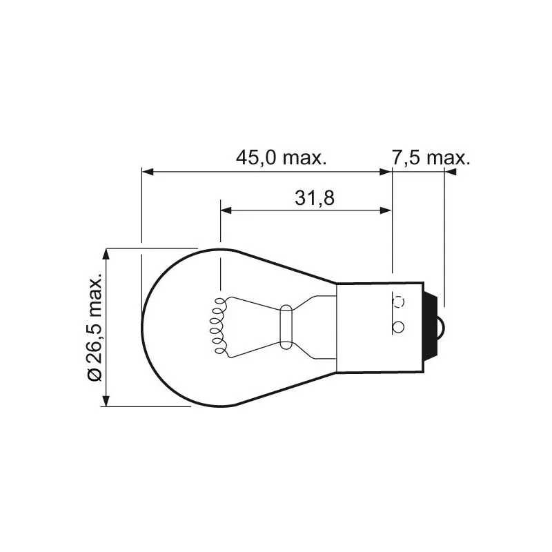 žarulja valeo halogena py21w 12v-21w - slika 2