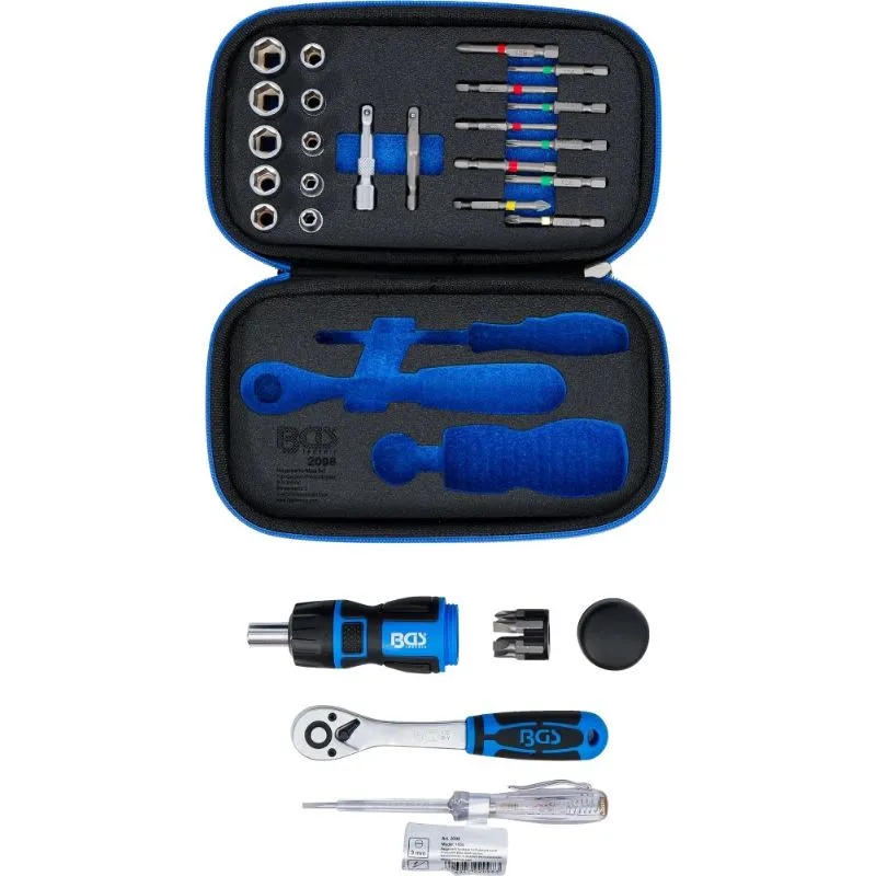set nasadnih ključeva 1/4" 26 dijelova s 90-zubnom čegrtaljkom i t-ruč - slika 5