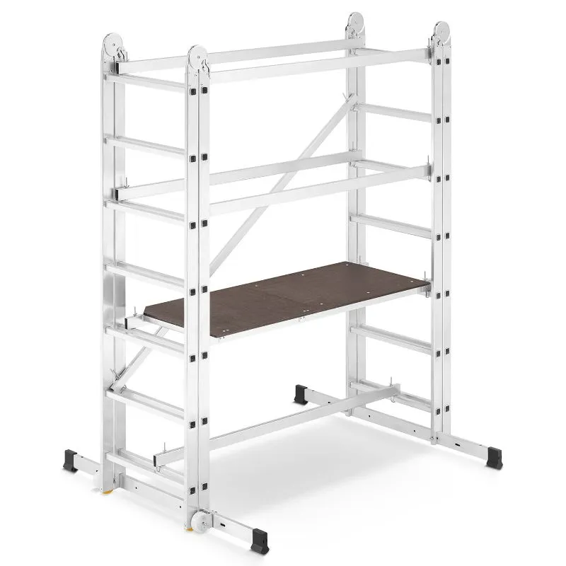mobilna aluminiska zglobna skela, 4m, 150 kg - slika 3