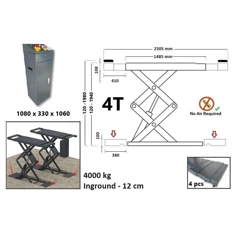 škarasta dizalica ukopna , 4t, 400v - slika 3
