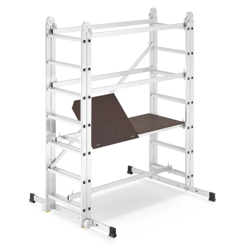 mobilna aluminiska zglobna skela, 4m, 150 kg - slika 2