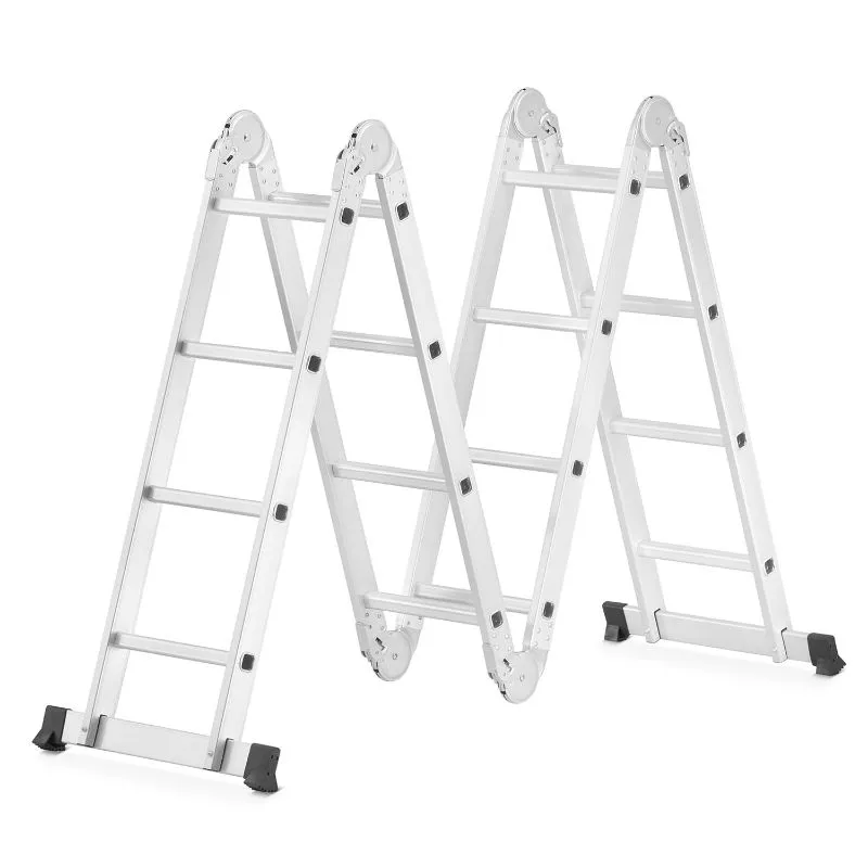 višenamjenske zglobne aluminijske ljestve 4x4 + platforma 4,6 m 150 kg - slika 4