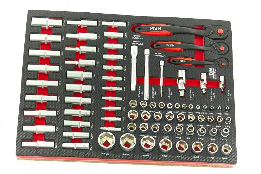crveni set od 262 komada premium alata za kolica, 7 uložaka - slika 3