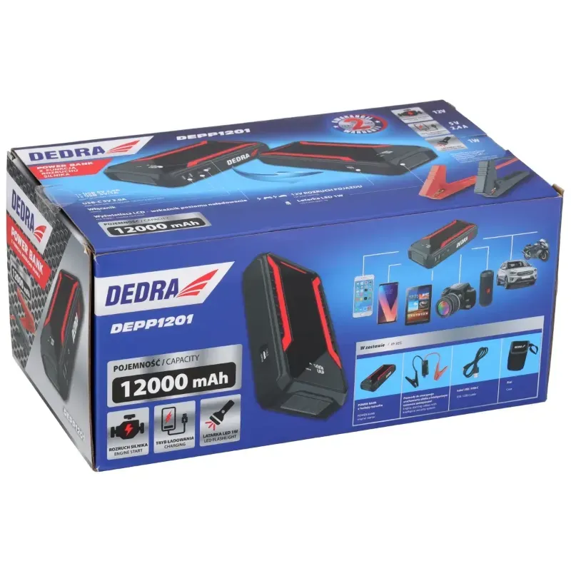 powerbank s funkcijom pokretanja motora 12000mah, lcd - slika 6