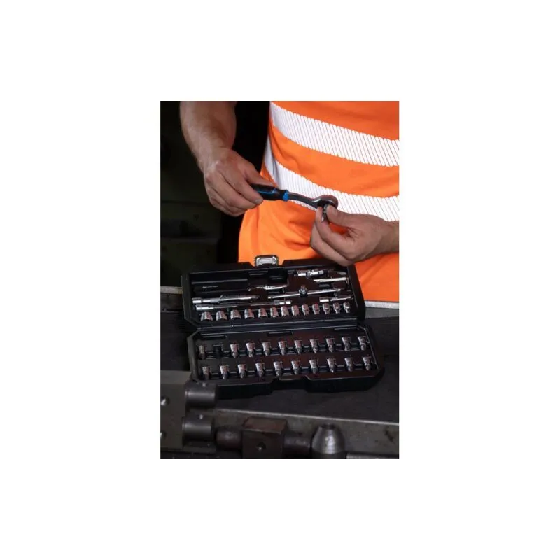 set nasadnih ključeva i bit nastavaka 1/4", 46 kom, cr-v - slika 2