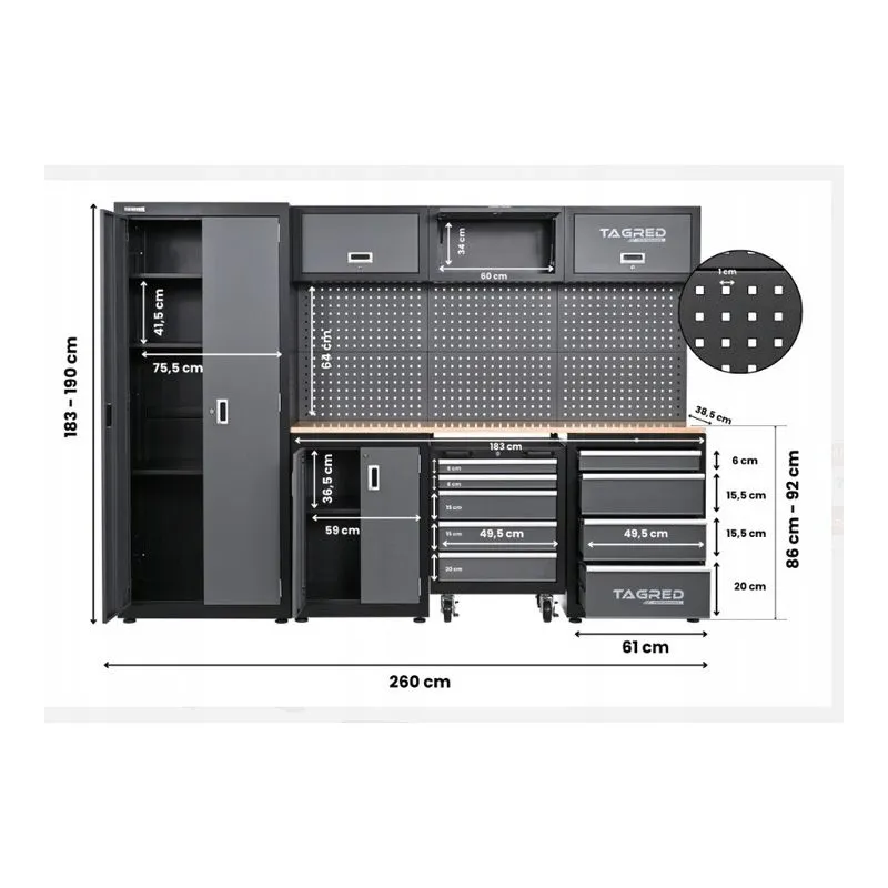 modularni sustav ormarića za radionice, 7 ormarića - slika 3
