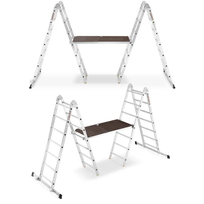 mobilna aluminiska zglobna skela, 4m, 150 kg - slika 9