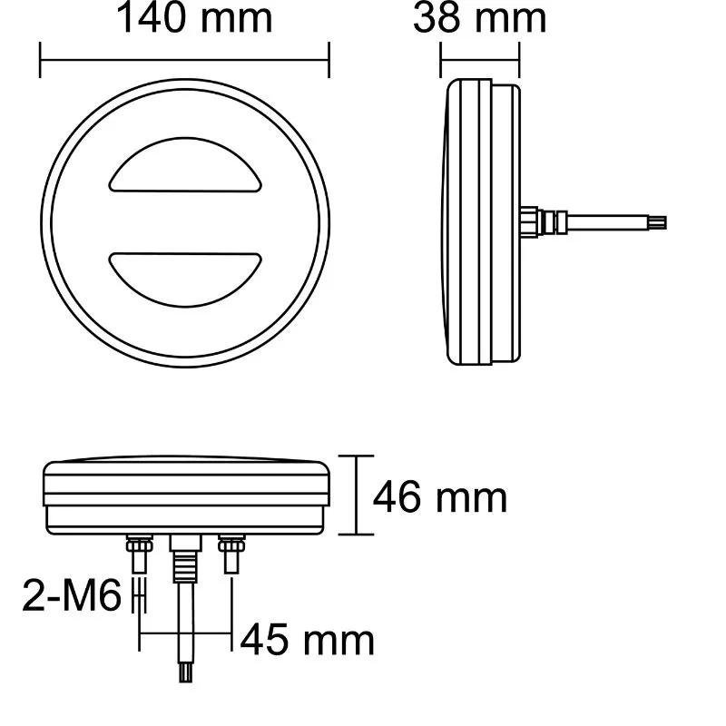 led stražnje svjetlo, 10-30v + 0,4 m kabel - slika 4