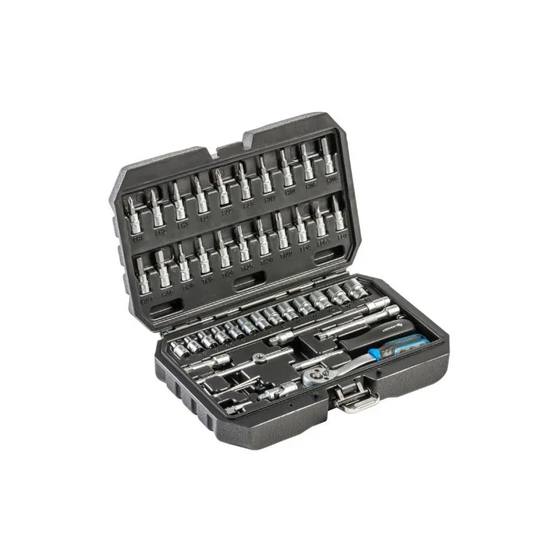 set nasadnih ključeva i bit nastavaka 1/4", 46 kom, cr-v - slika 1