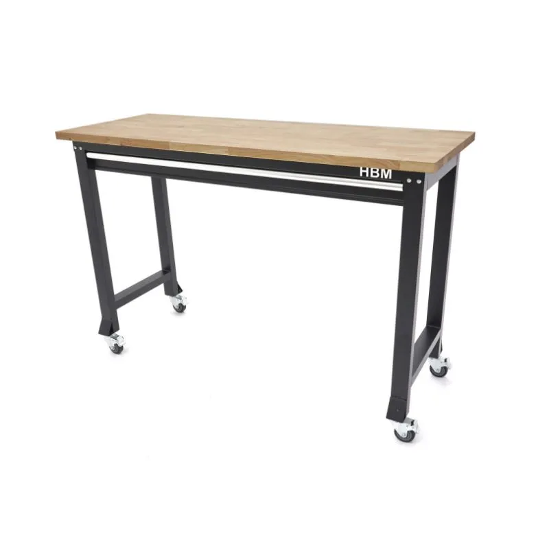 mobilni radni stol s radnom pločom od punog drveta, 152 cm - slika 6