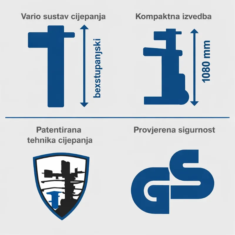 vertikalni cjepač drva, 230 v, 7,95 t - slika 9