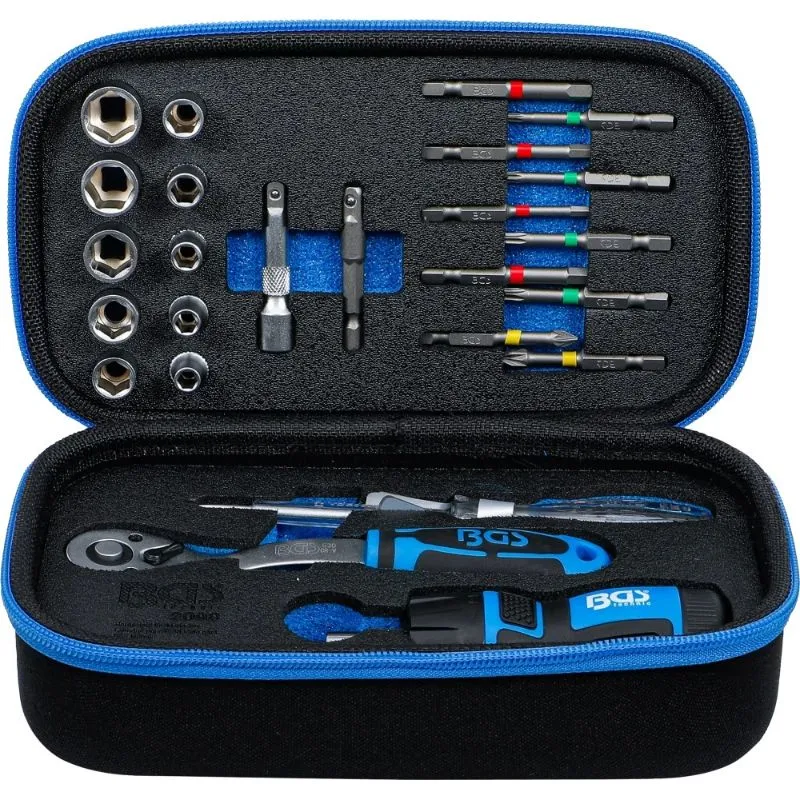 set nasadnih ključeva 1/4" 26 dijelova s 90-zubnom čegrtaljkom i t-ruč - slika 2