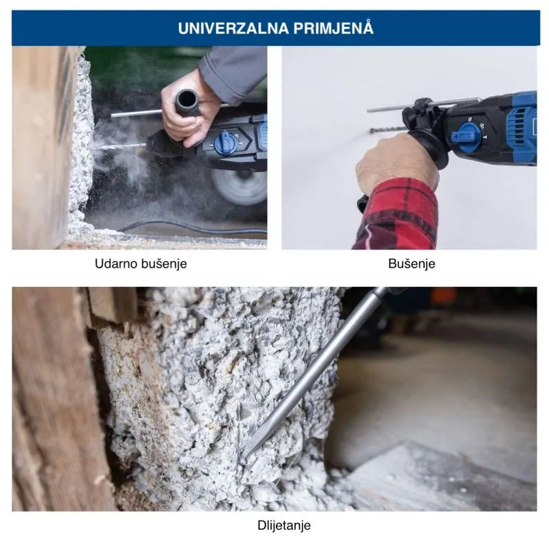 udarna bušilica dh2260, 230v, 1050w, 4u1 funkcija - slika 3