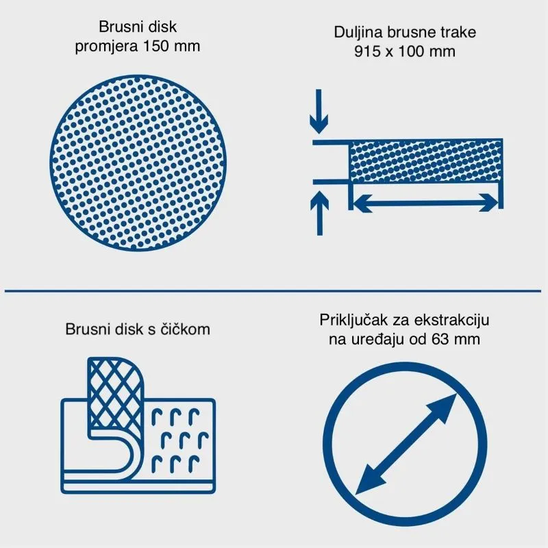 tračna i disk brusilica bts900, 6-dijelni set za brušenje, 370 w, 230 - slika 8