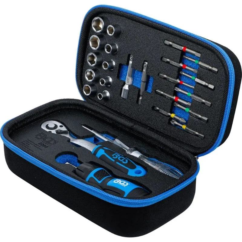 set nasadnih ključeva 1/4" 26 dijelova s 90-zubnom čegrtaljkom i t-ruč - slika 4