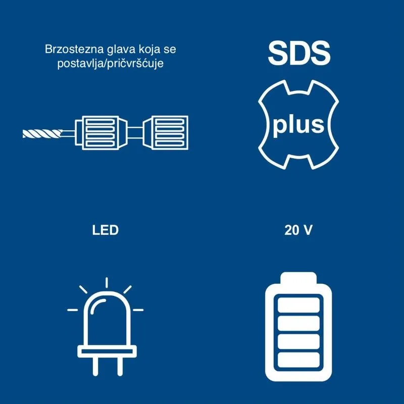 akumulatorska udarna bušilica c-rhd130-x, 1,3 j, led svjetlo - slika 10