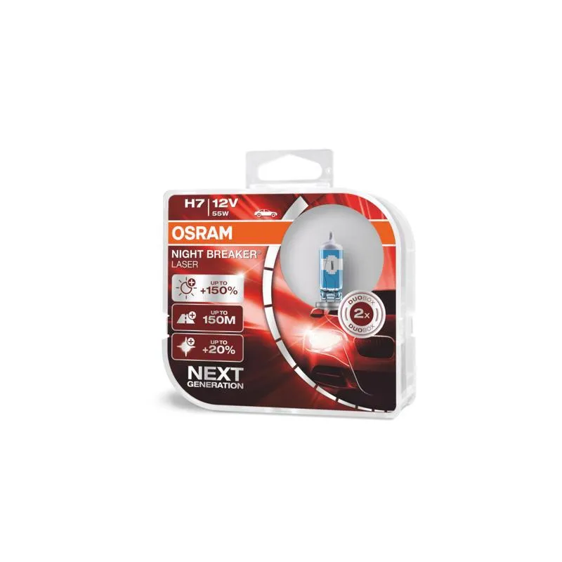 Žarulja Osram 12-55 H7 night beaker laser 150% dual pack - Prelog