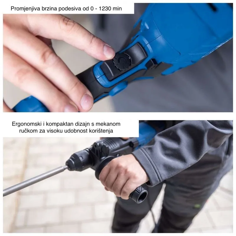 udarna bušilica dh2260, 230v, 1050w, 4u1 funkcija - slika 5