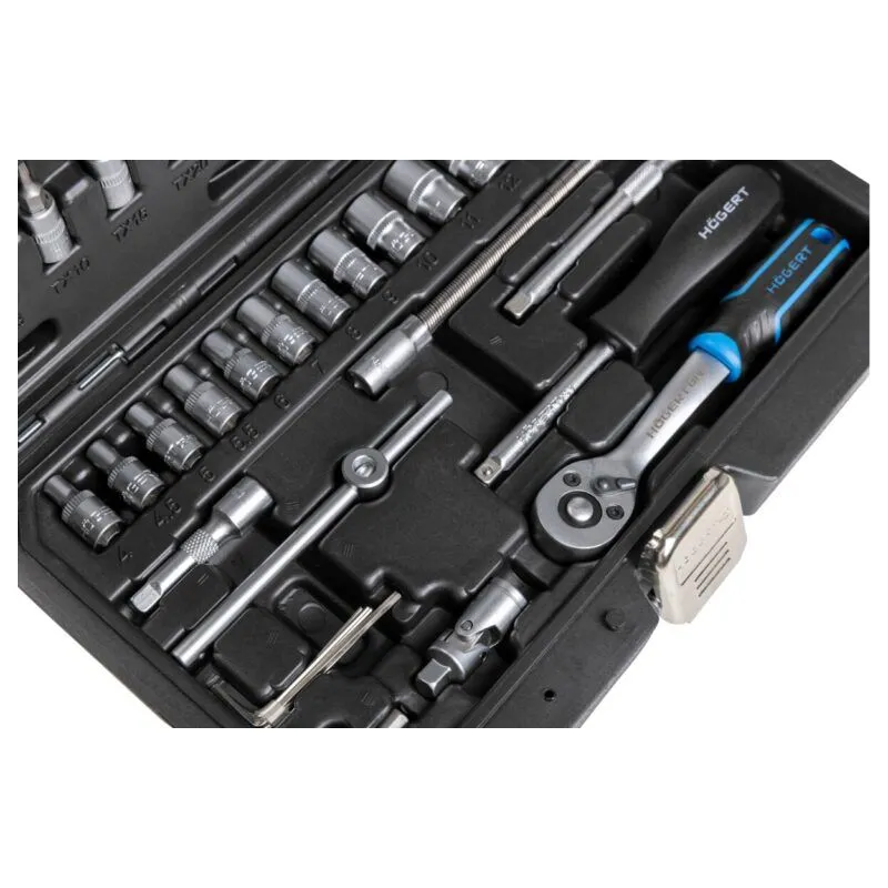 set nasadnih ključeva i bit nastavaka 1/4", 46 kom, cr-v - slika 6