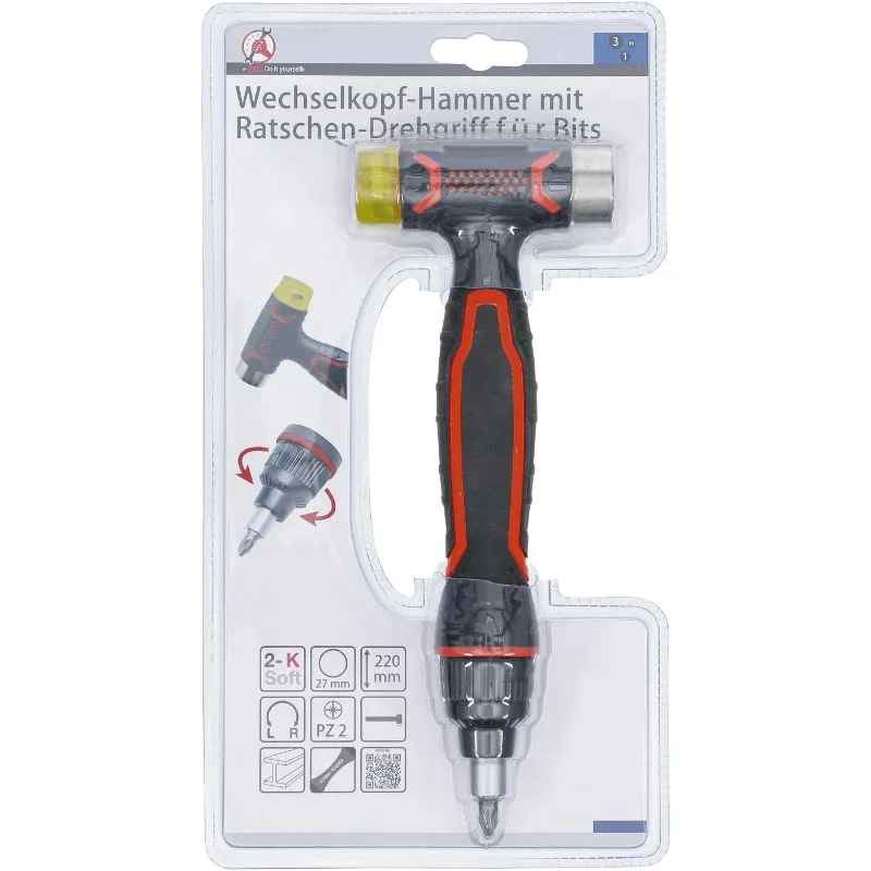 čekić s izmjenjivim glavama | 1/4" pz2 | 3-u-1 - slika 4