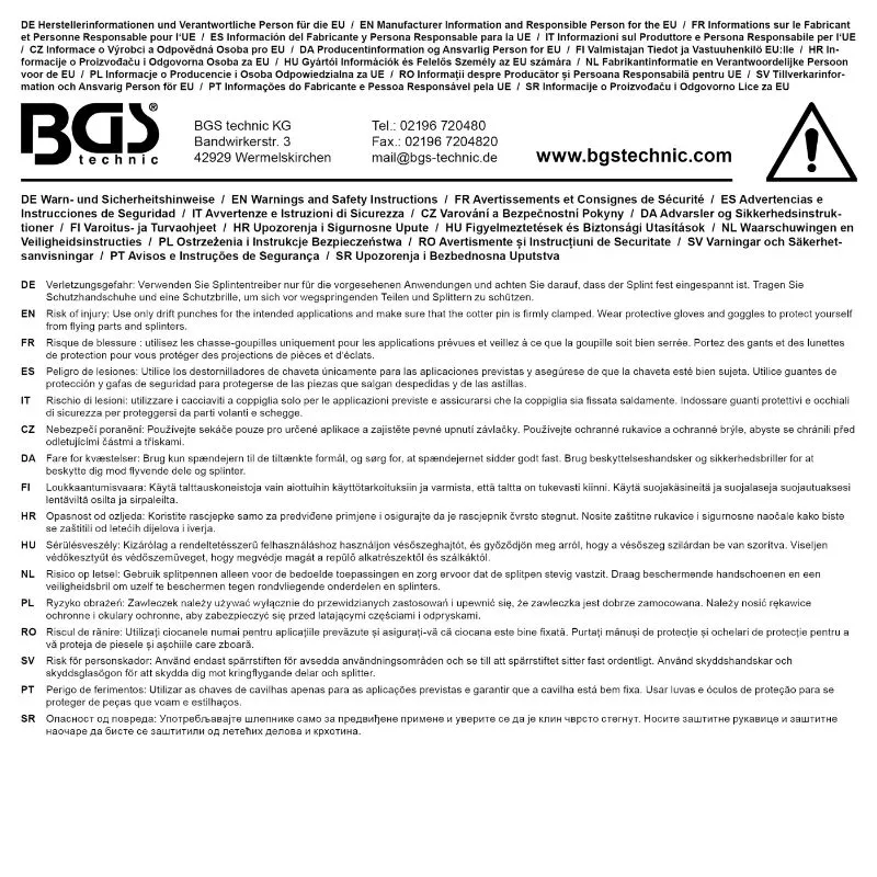 set izbijača osigurača s zaštitom ruke, 180 mm, ø 3–8 mm, 6 kom - slika 3