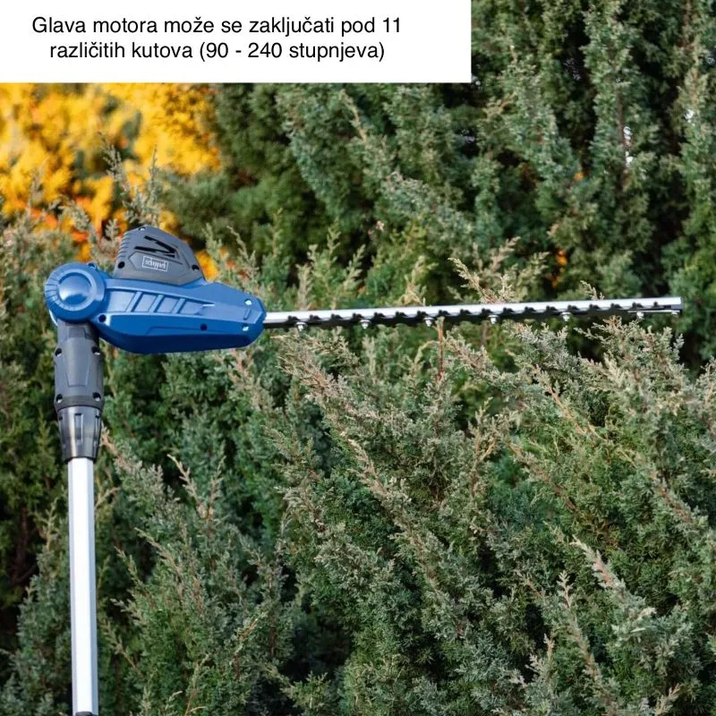 akumulatorske teleskopske škare za živicu s 11 kutova rezanja c-phs410 - slika 2