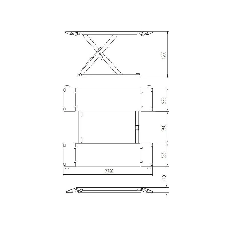 mobilna škarasta dizalica 3,5t, 120 cm visina dizanja - slika 4
