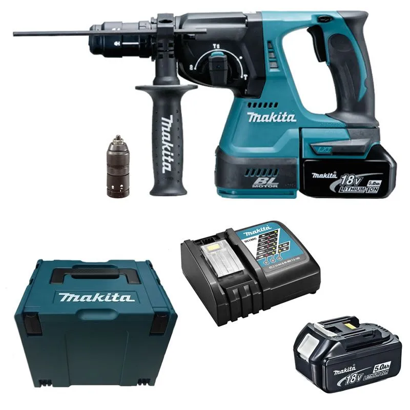 Makita aku udarna bušilica/čekić, Li-Ion 18V LXT, 2x5Ah baterije - Prelog