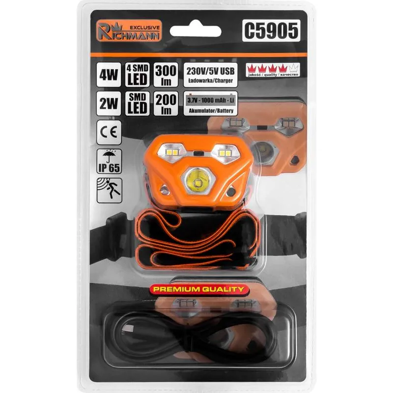 usb punjivo prednje svjetlo sa senzorom za ribolov - slika 5