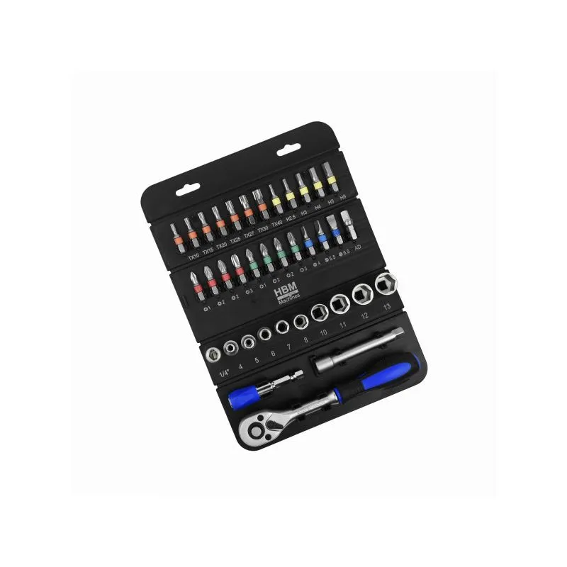 Set nasadnih ključeva i bitov, 37 komada, 1/4" - Prelog