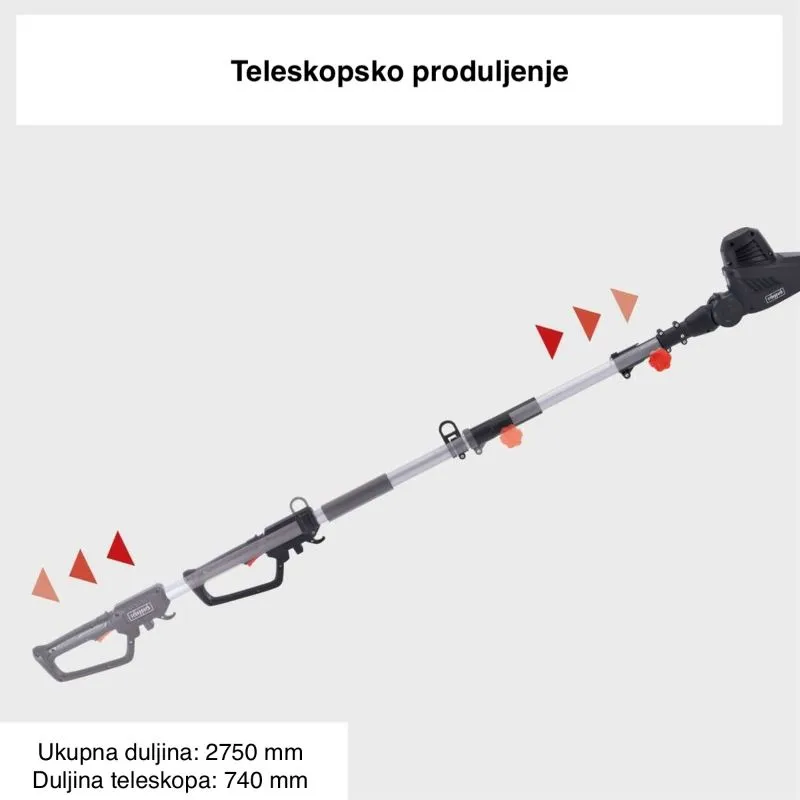 električni teleskopski trimer za živicu etht500, 230 v - slika 4