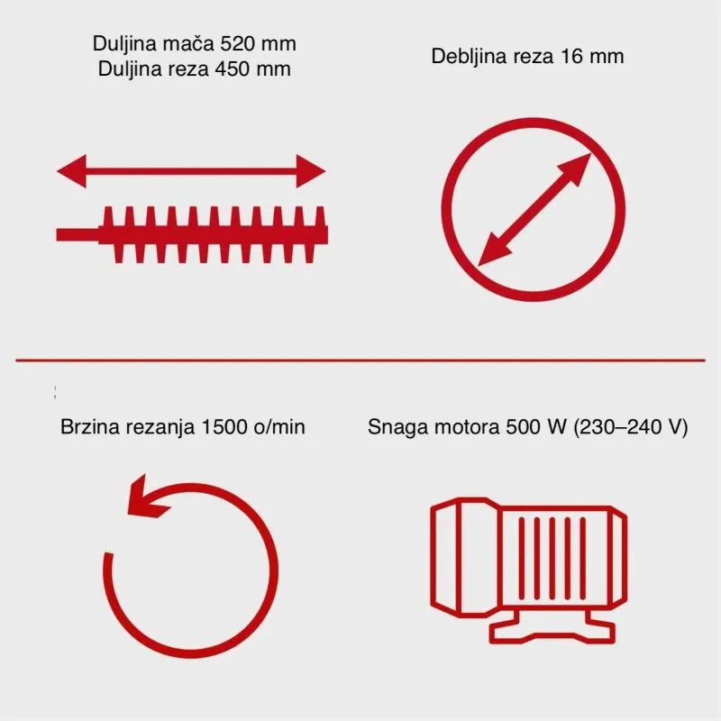 električni teleskopski trimer za živicu etht500, 230 v - slika 3