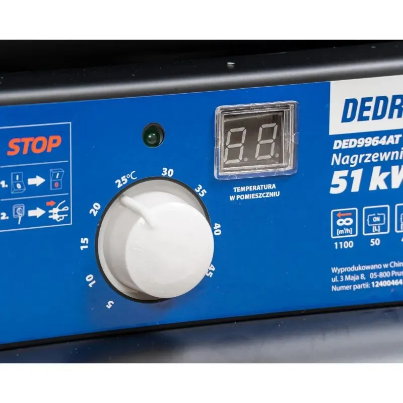 uljni grijač zraka 51 kw sa termostatom - slika 2