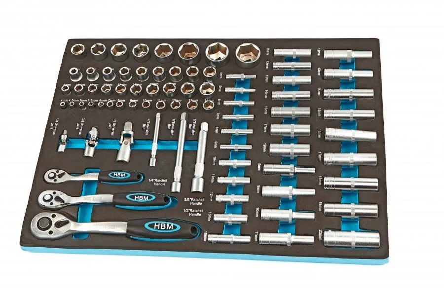 81-dijelni set nasadnih ključeva s račnama, 1/4", 3/8", 1/2" - Prelog