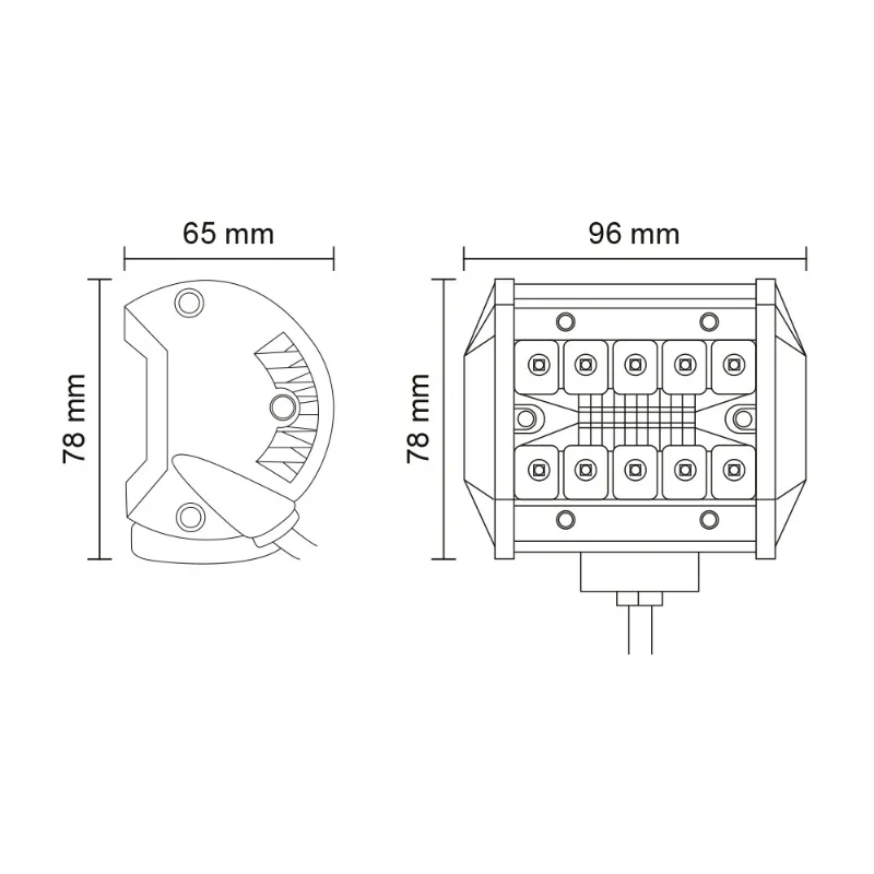 led radna svjetiljka kombinirana – 1800 lumena, 9-32v + 0,25 m kabel - slika 2
